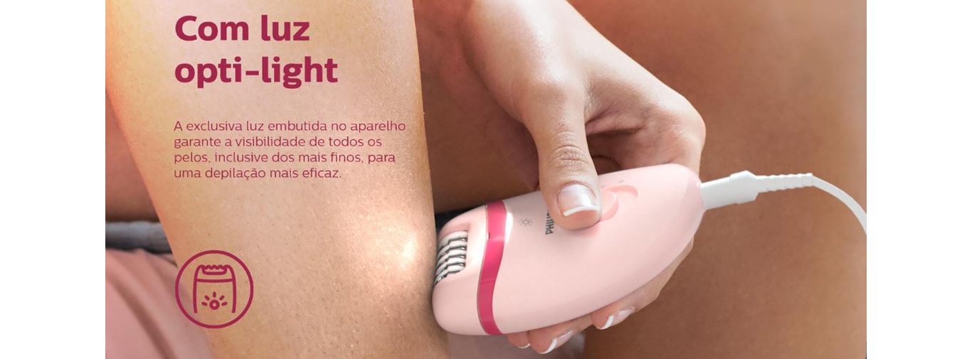 Depilador Elétrico Philips Satinelle Essential com 7 acessórios Rosa - BRE285/00